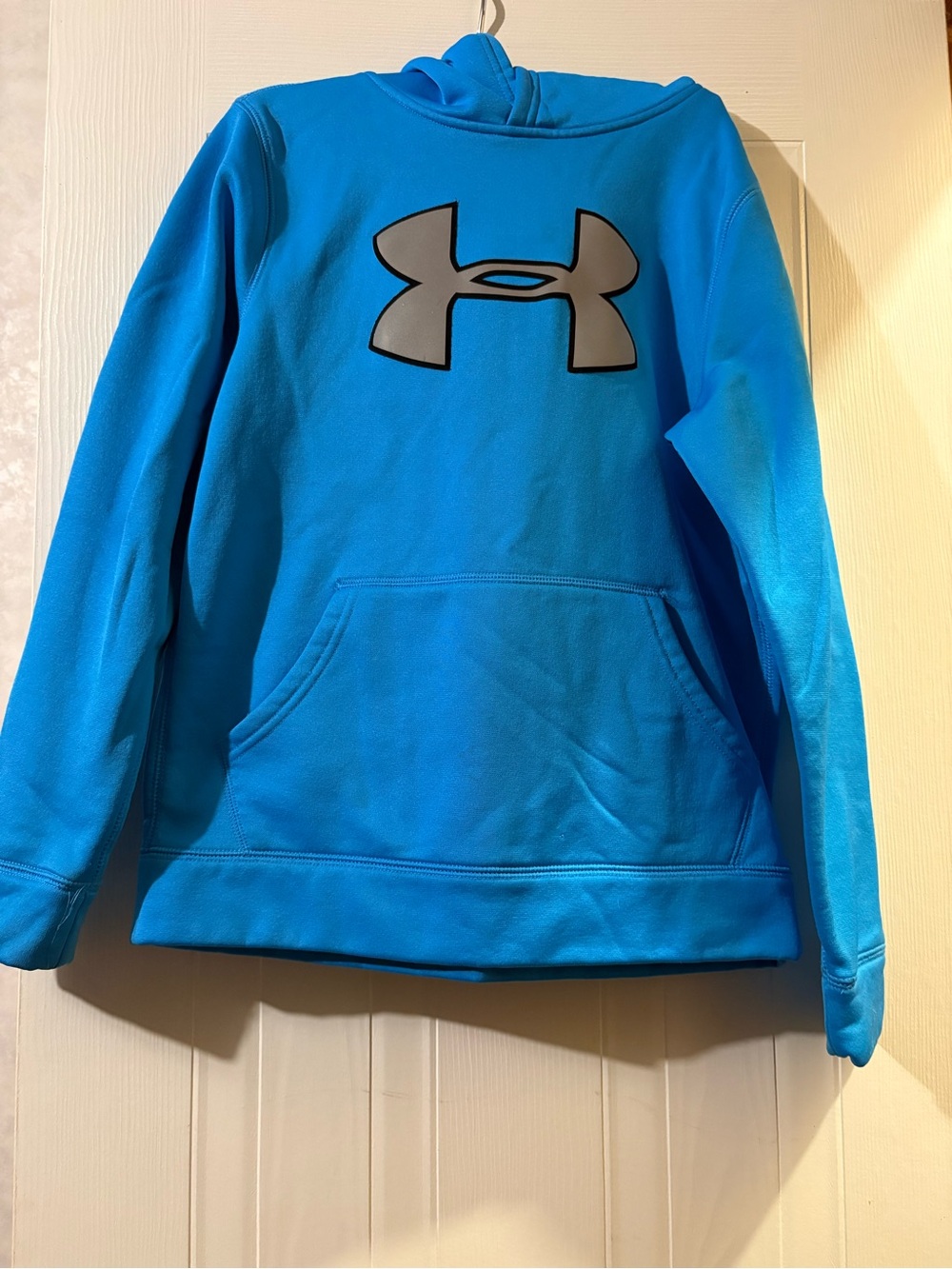Under Armour Kids Bright Blue Hoodie with Large Gray Logo